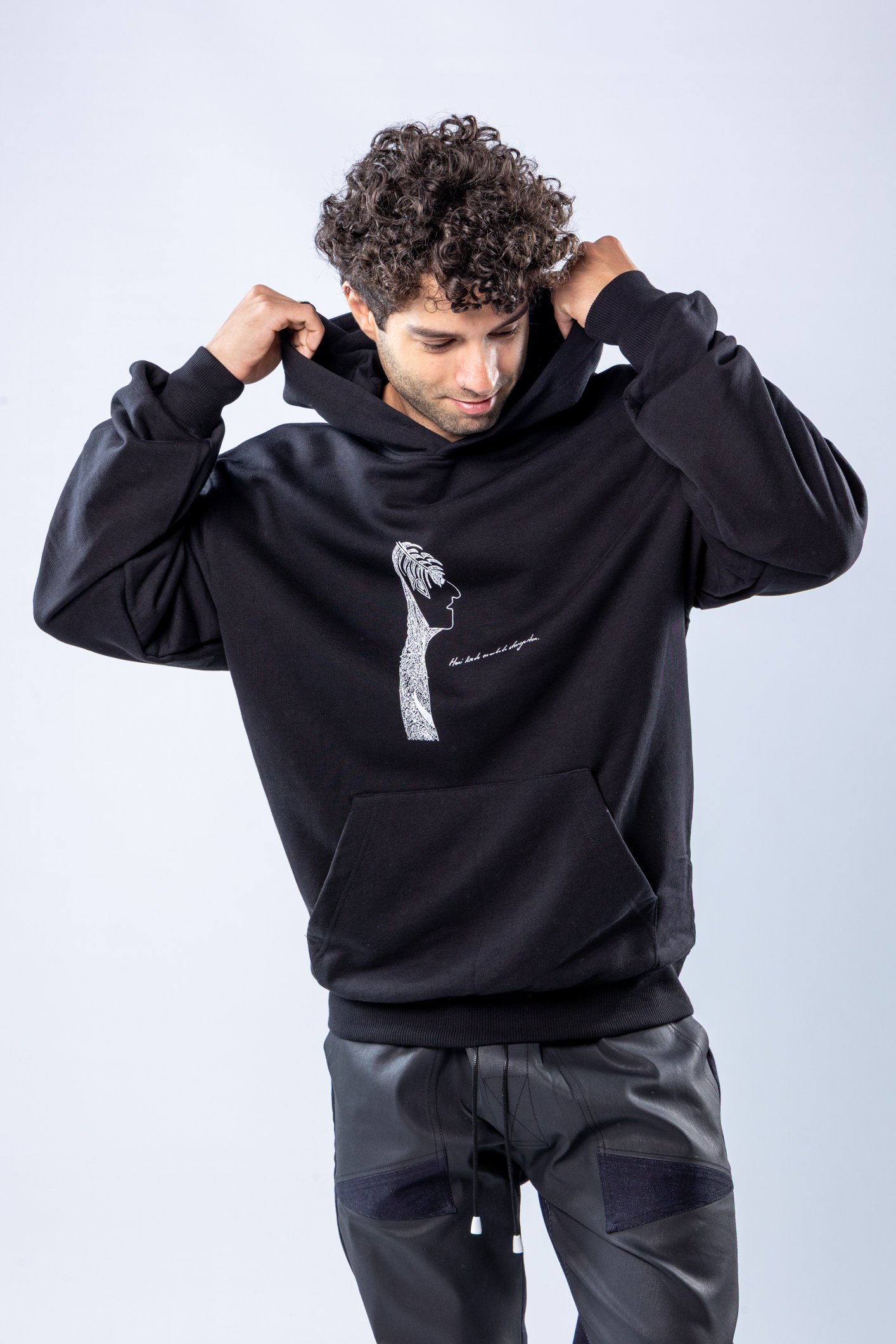 Hanorac regular Negru – imagine 4