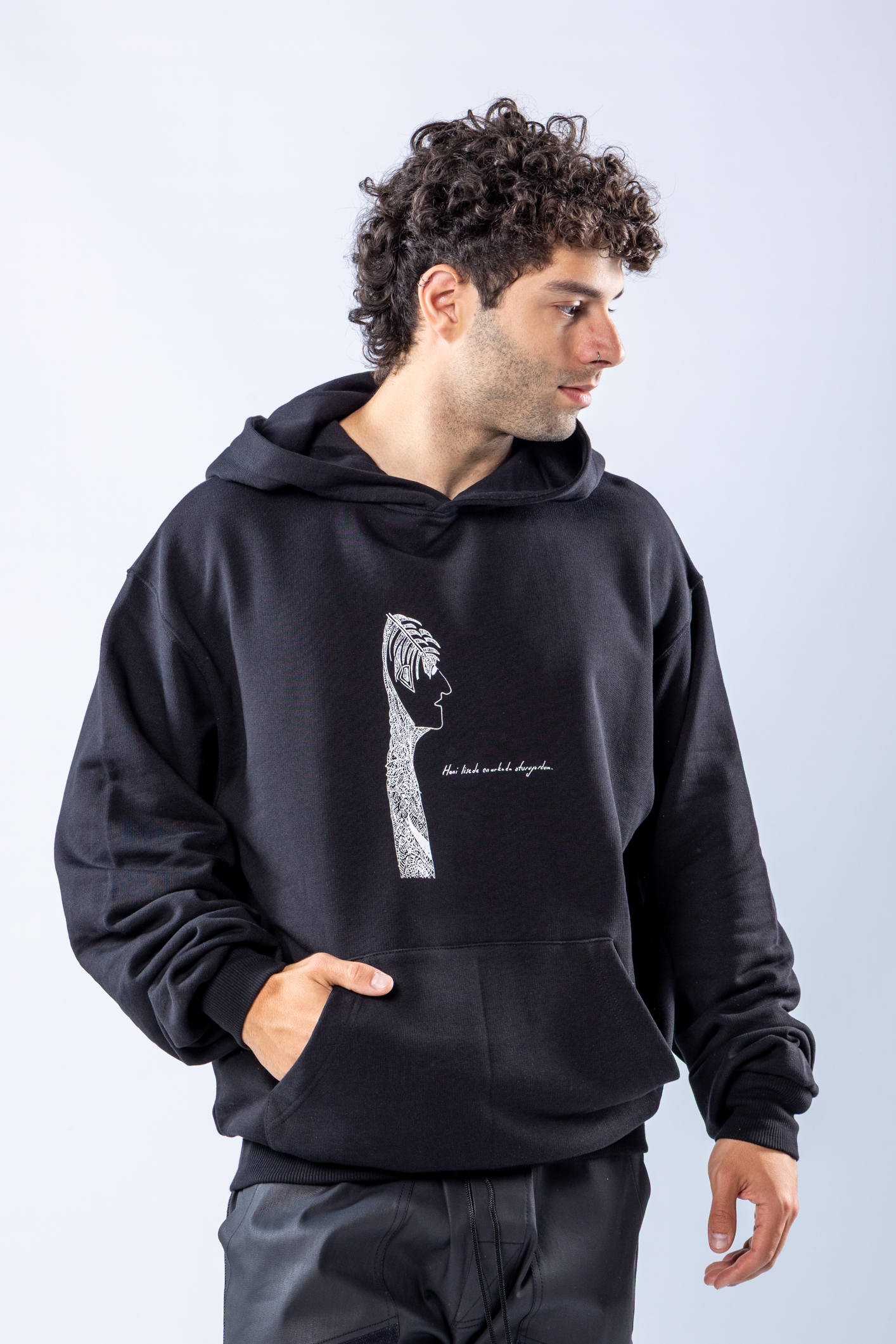 Hanorac regular Negru – imagine 9