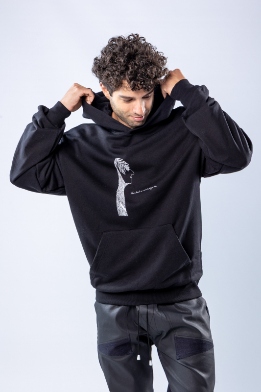 Hanorac regular Negru – imagine 4