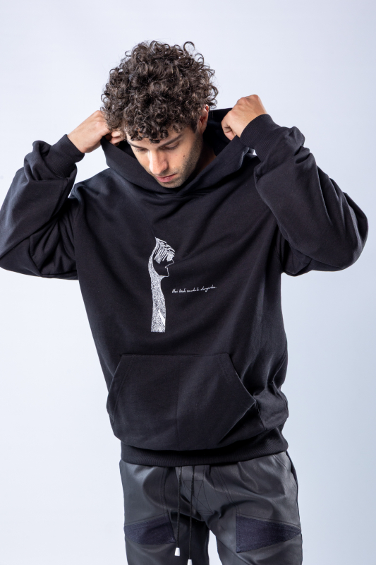 Hanorac regular Negru – imagine 3
