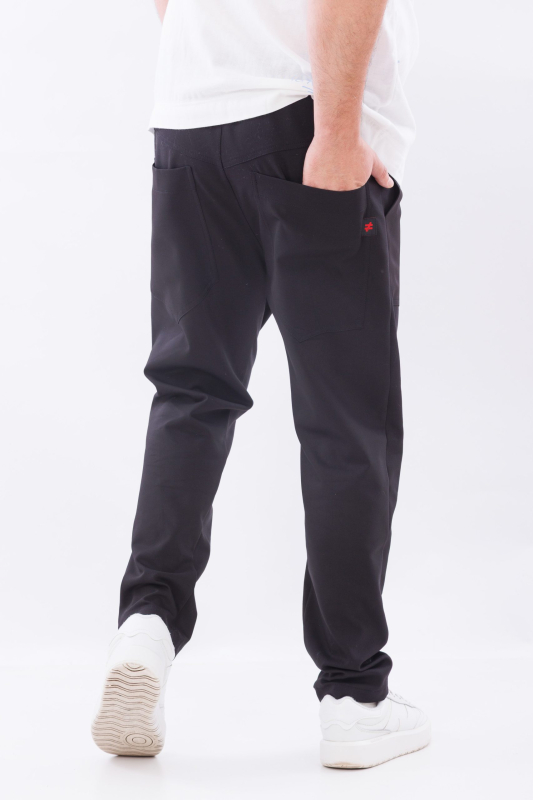 Pantaloni lungi negri Relaxed Streetwear – imagine 7