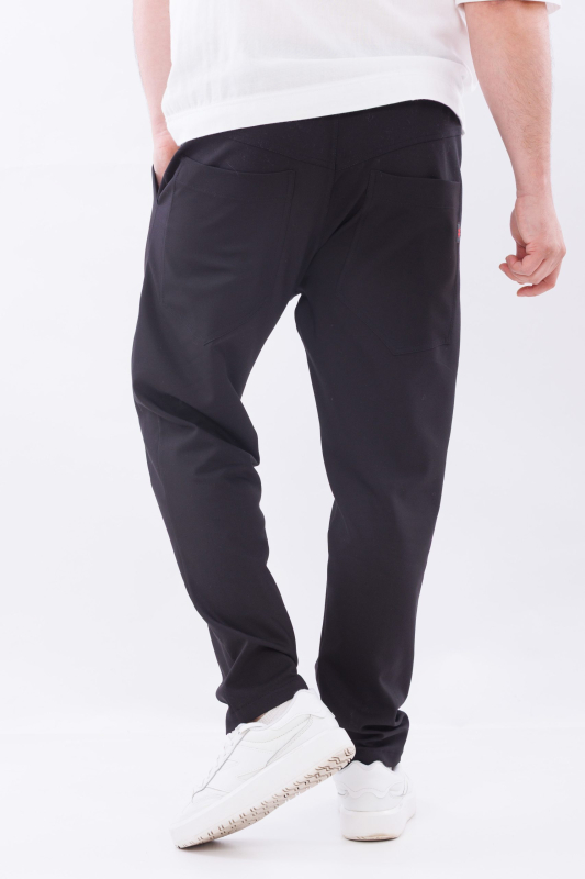 Pantaloni lungi negri Relaxed Streetwear – imagine 3