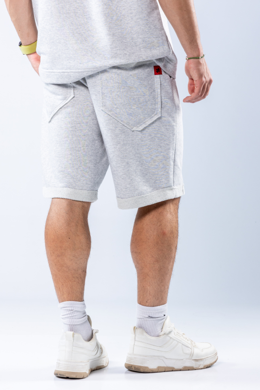 Pantaloni scurți oversize Gri melanj – imagine 2
