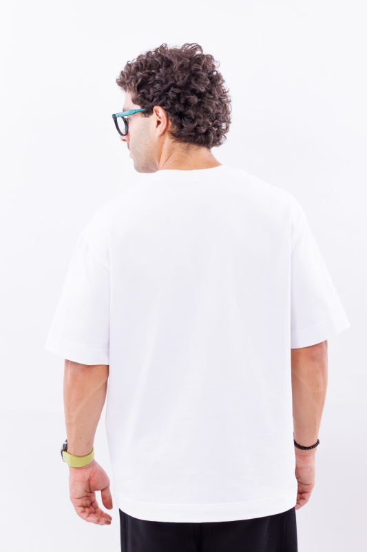 Tricou alb oversize  DFRNT Emb Heart – imagine 6