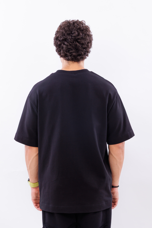 Tricou negru oversize DFRNT CORE HEART – imagine 9