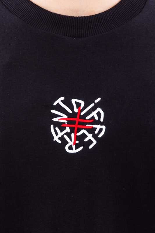 Tricou negru oversize DFRNT signature – imagine 6
