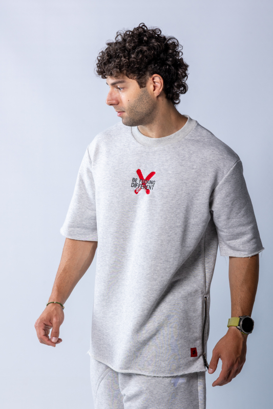 Tricou oversize Gri melanj – imagine 3