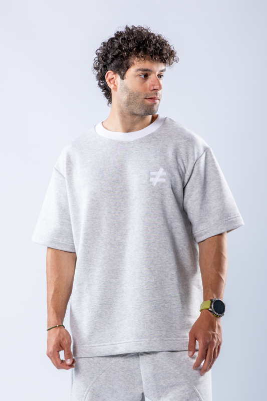 Tricou oversize Gri melanj – imagine 1