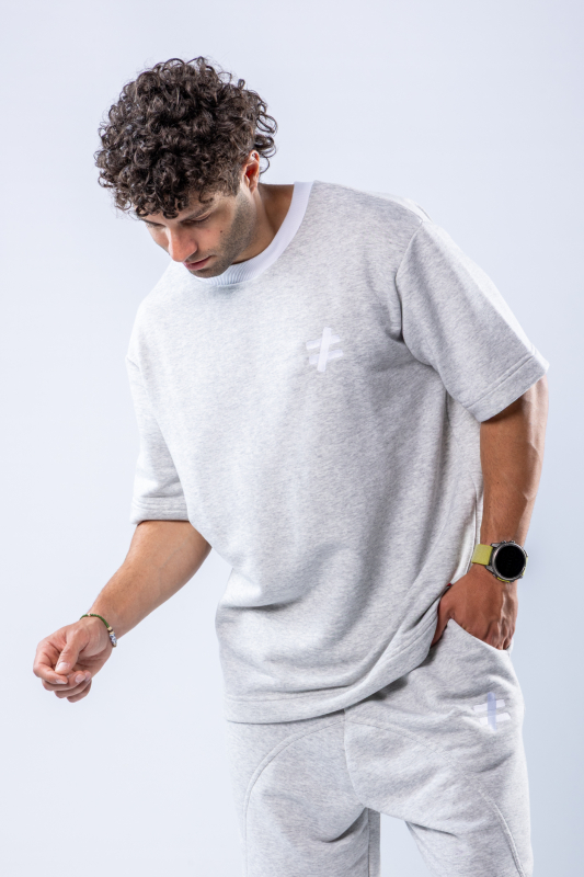 Tricou oversize Gri melanj – imagine 3