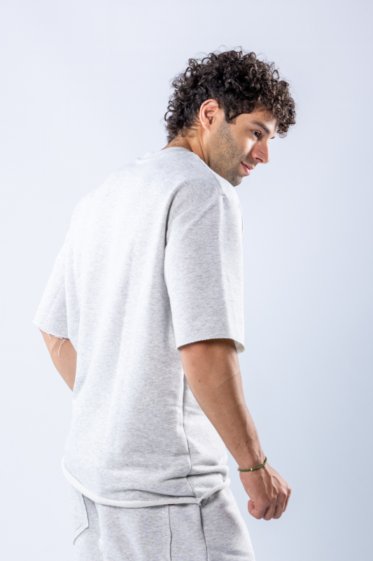 Tricou oversize Gri melanj – imagine 5