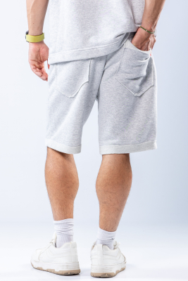 Pantaloni scurți oversize Gri melanj