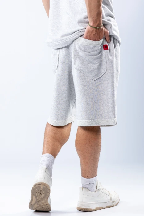 Pantaloni scurți oversize Gri melanj – Gri melanj (4)