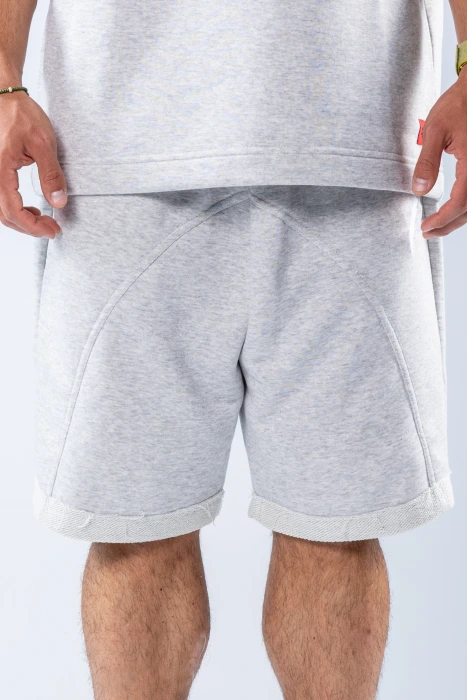 Pantaloni scurți oversize Gri melanj – Gri melanj (5)