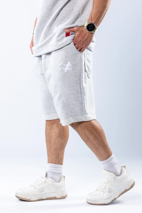 Pantaloni scurți oversize Gri melanj – Gri melanj (2)