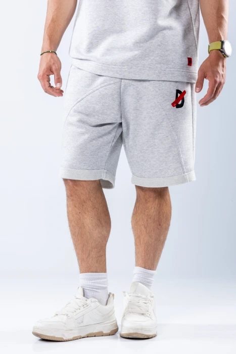 Pantaloni scurți oversize Gri melanj – Gri melanj (5)