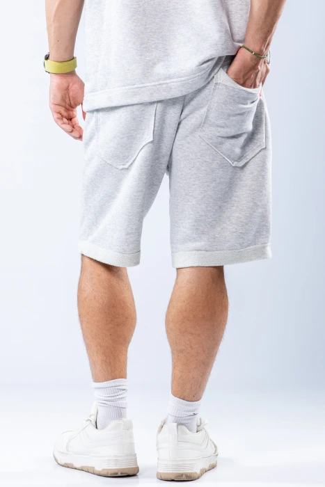 Pantaloni scurți oversize Gri melanj – Gri melanj