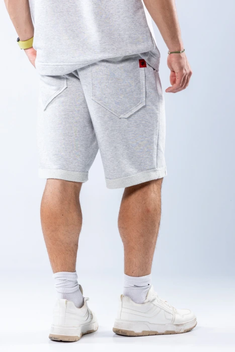 Pantaloni scurți oversize Gri melanj – Gri melanj (2)