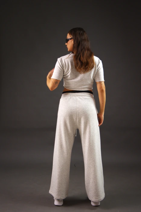 Pantaloni lungi oversize fete Macanache X DifferentCut – Gri (7)