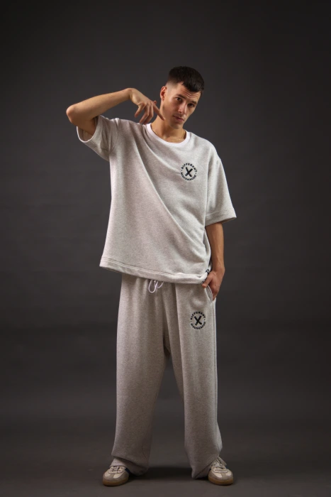 Pantaloni lunigi oversize barbati Macanache X DifferentCut – Gri (5)