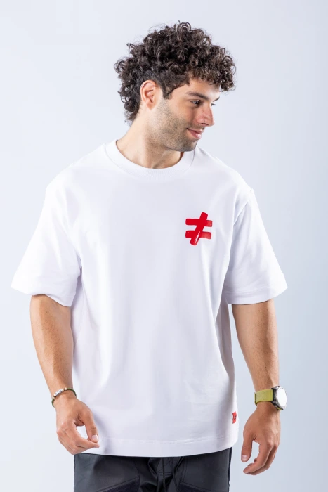 Tricou oversize Alb – Alb (3)