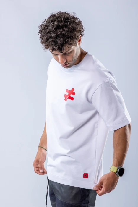 Tricou oversize Alb – Alb (4)