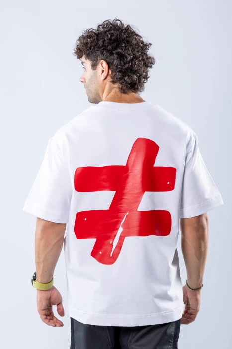 Tricou oversize Alb – Alb (5)