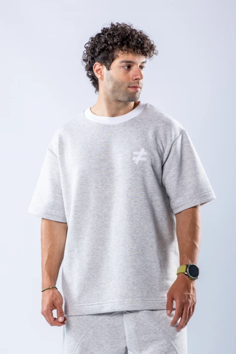 Tricou oversize Gri melanj – Gri melanj