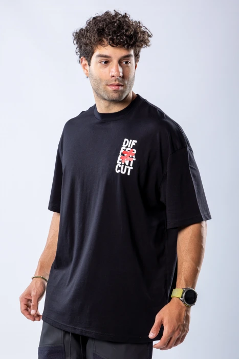 Tricou oversize Negru – Negru (2)