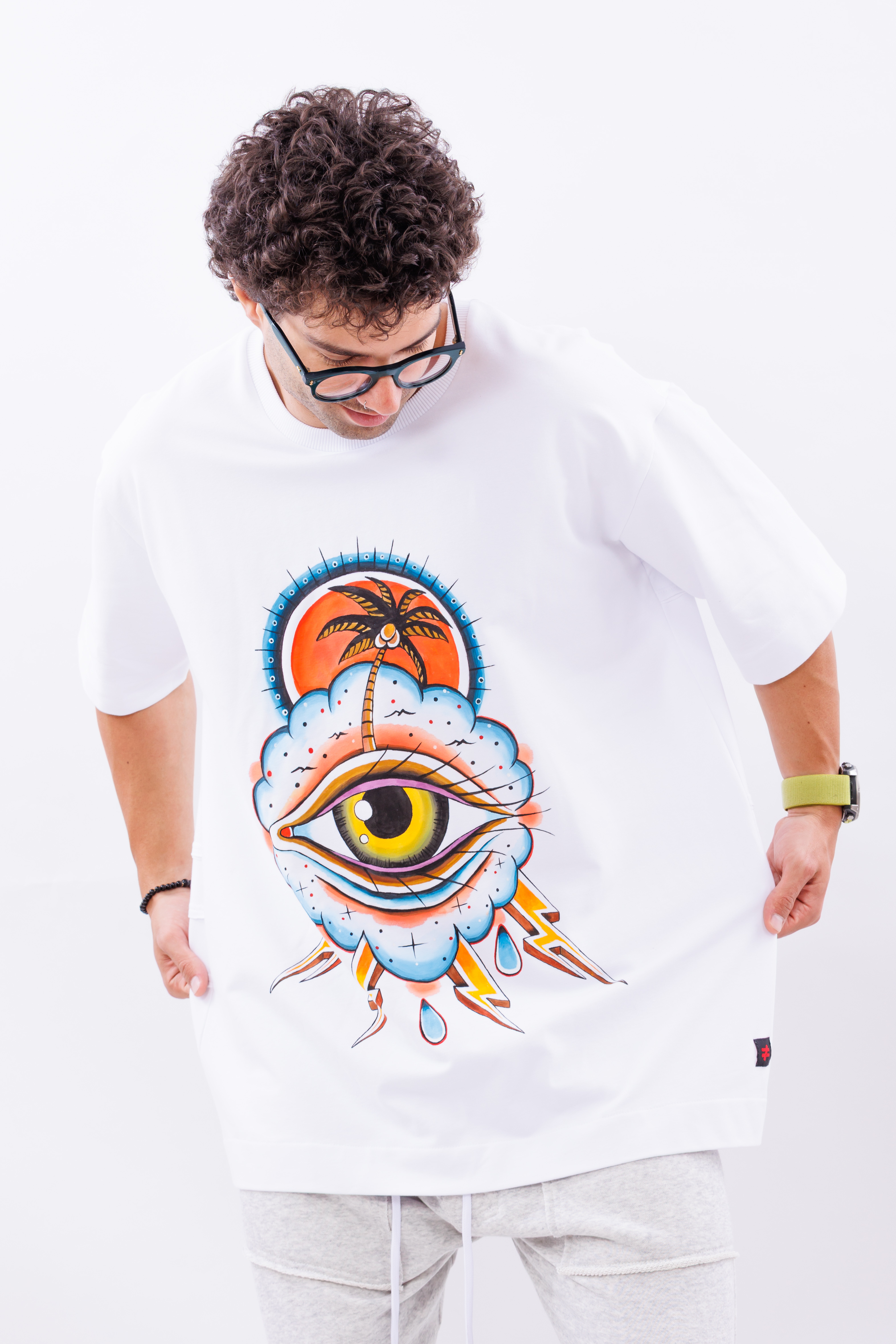 Tricou alb oversize Inner Eye – imagine 7