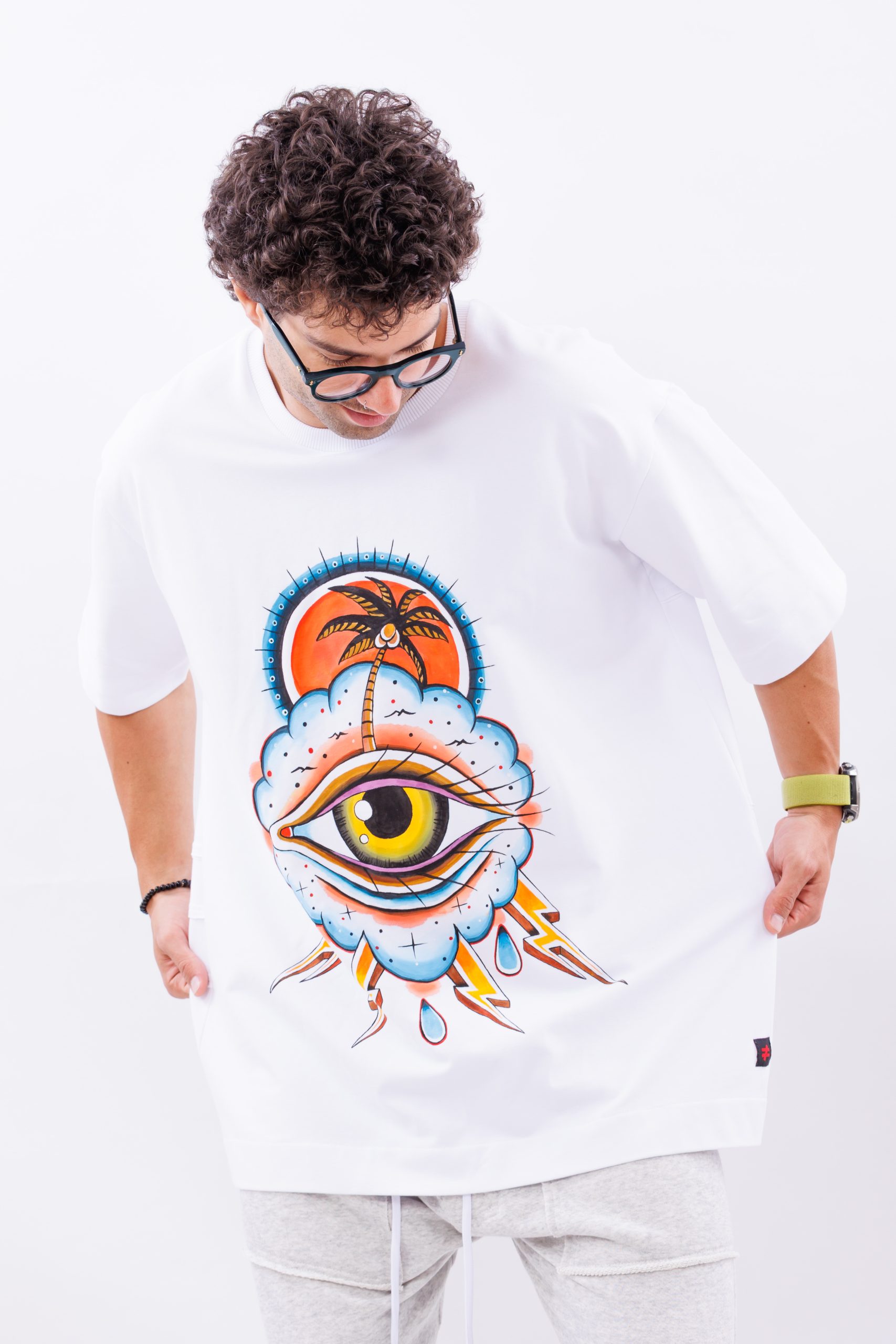 Tricou alb oversize Inner Eye – imagine 2