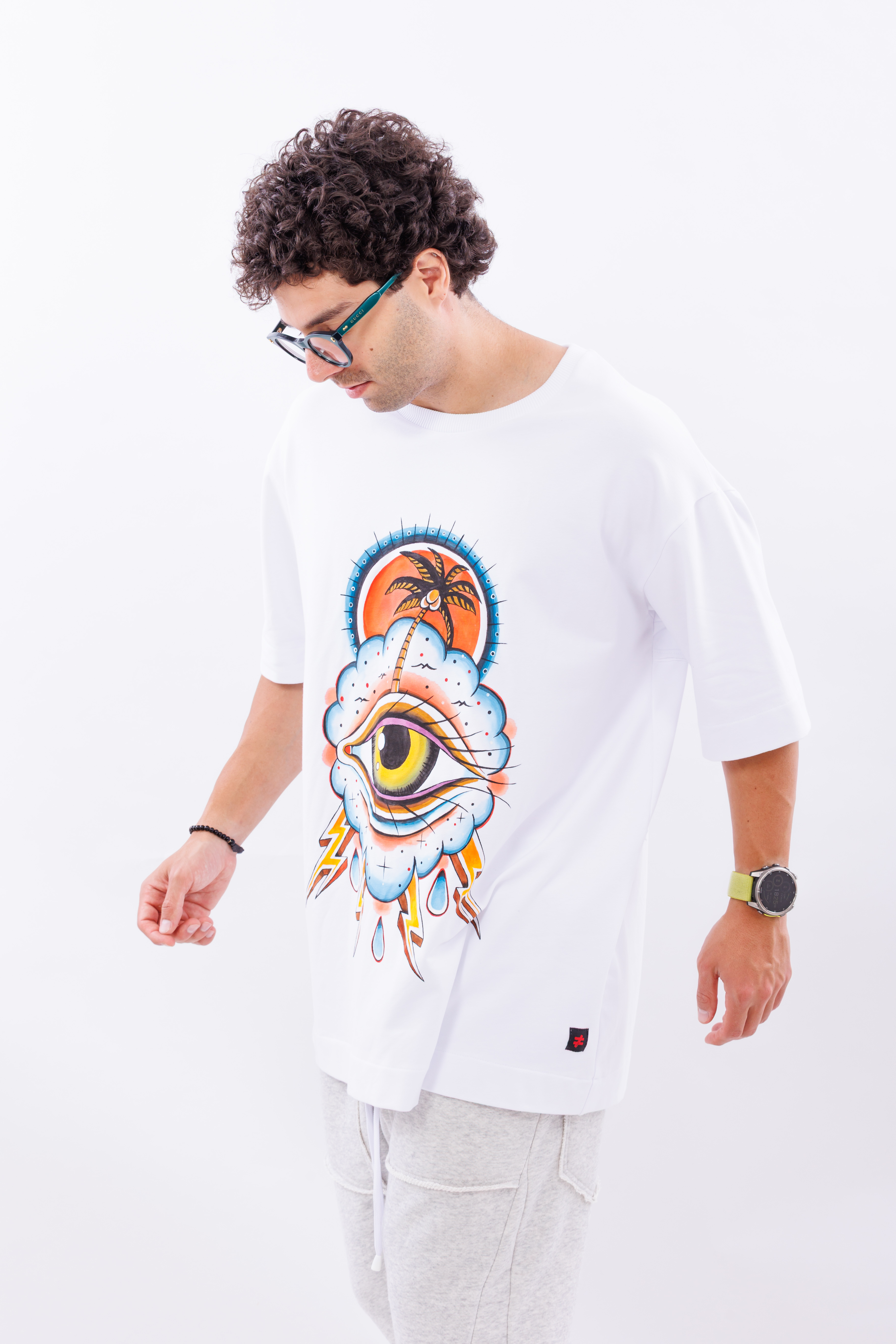 Tricou alb oversize Inner Eye – imagine 9