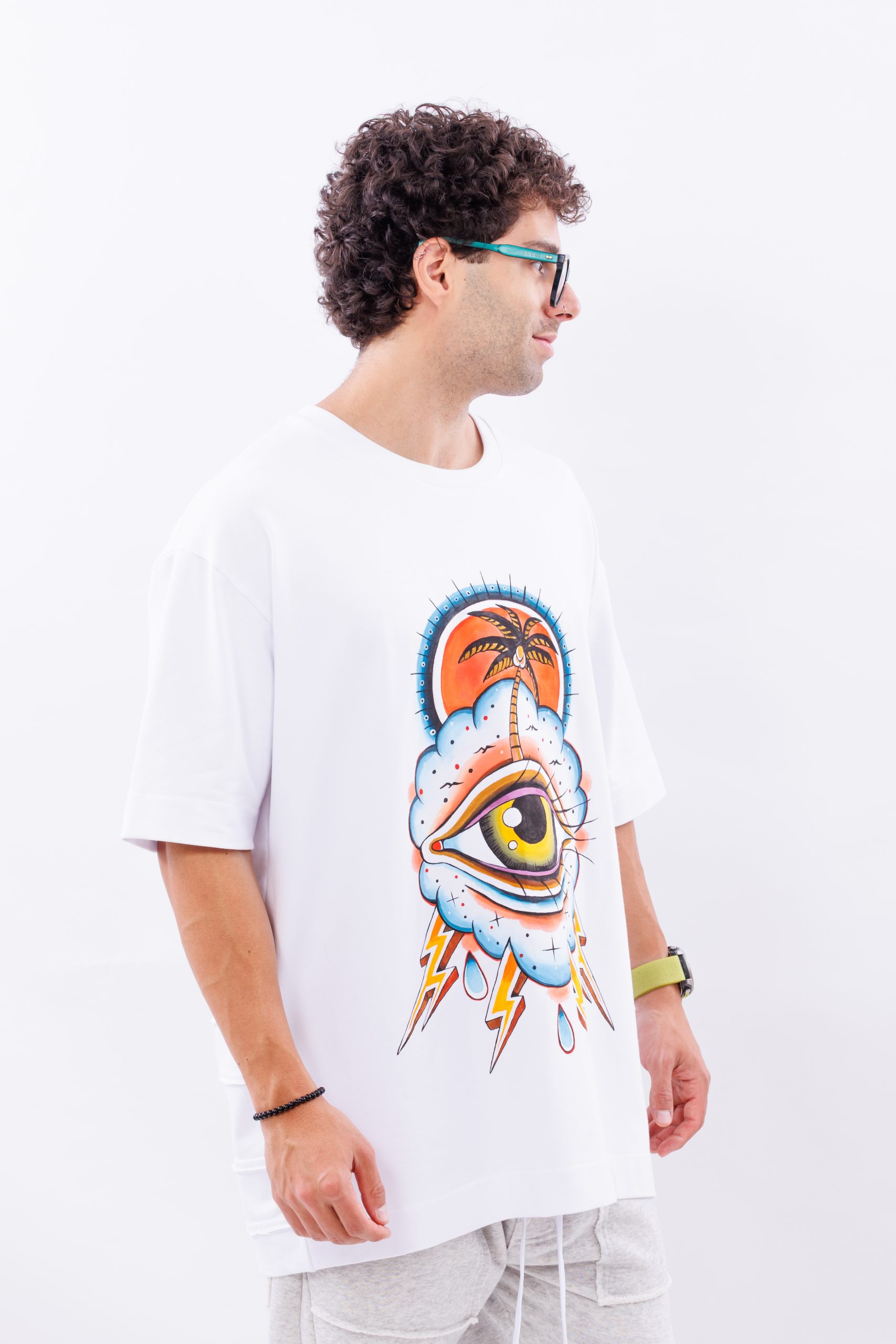 Tricou alb oversize Inner Eye – imagine 5