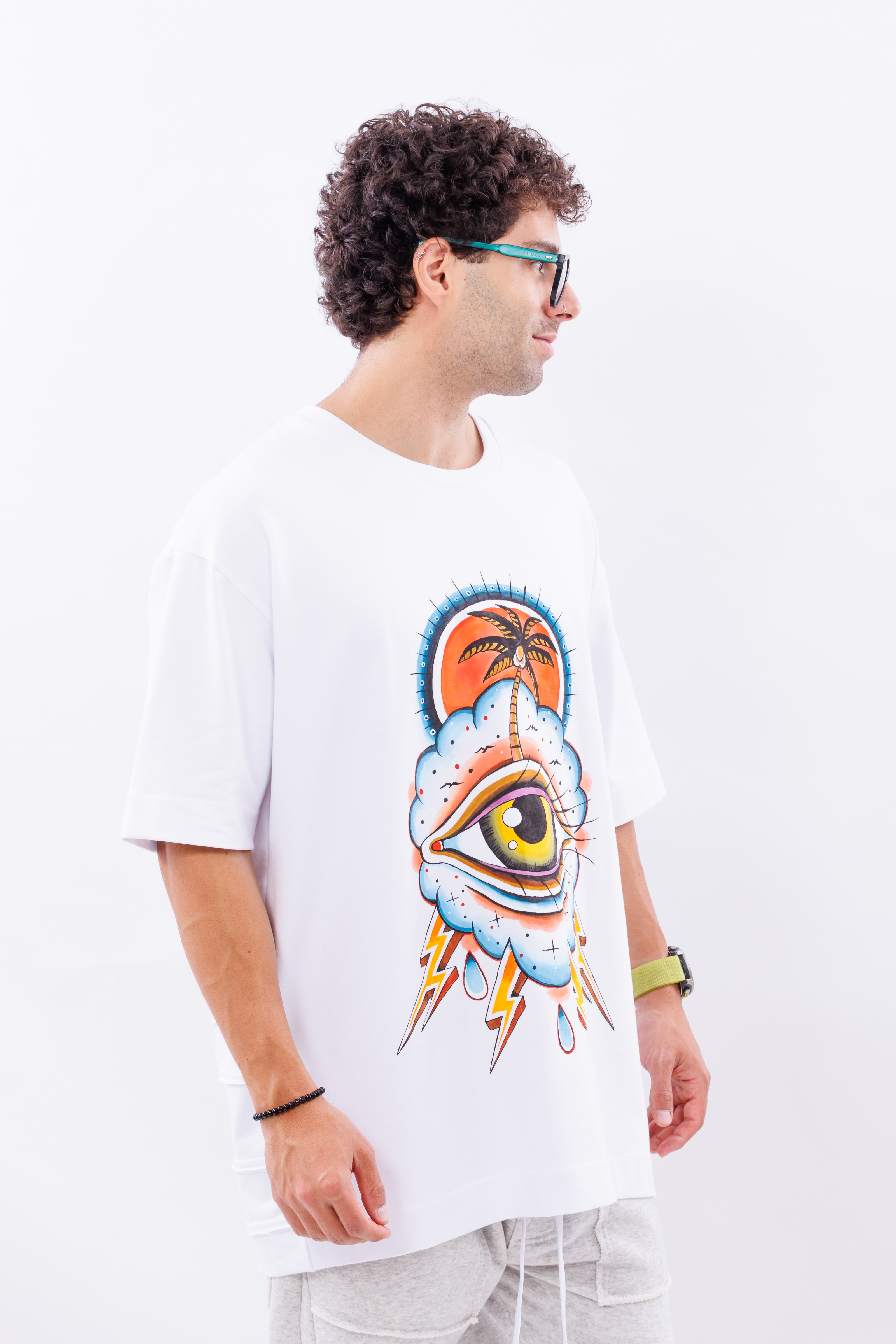 Tricou alb oversize Inner Eye – imagine 10