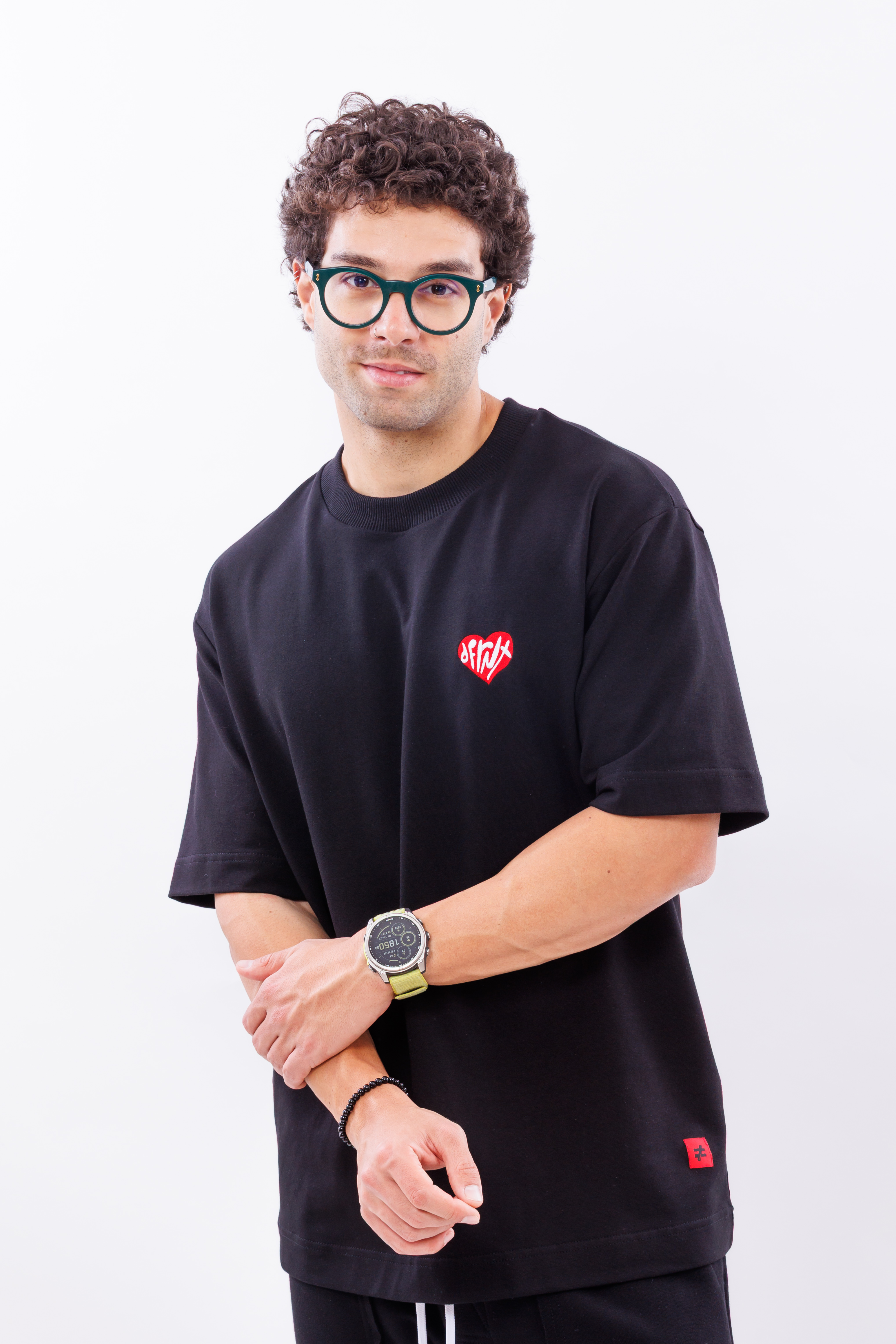 Tricou negru oversize DFRNT CORE HEART – imagine 11