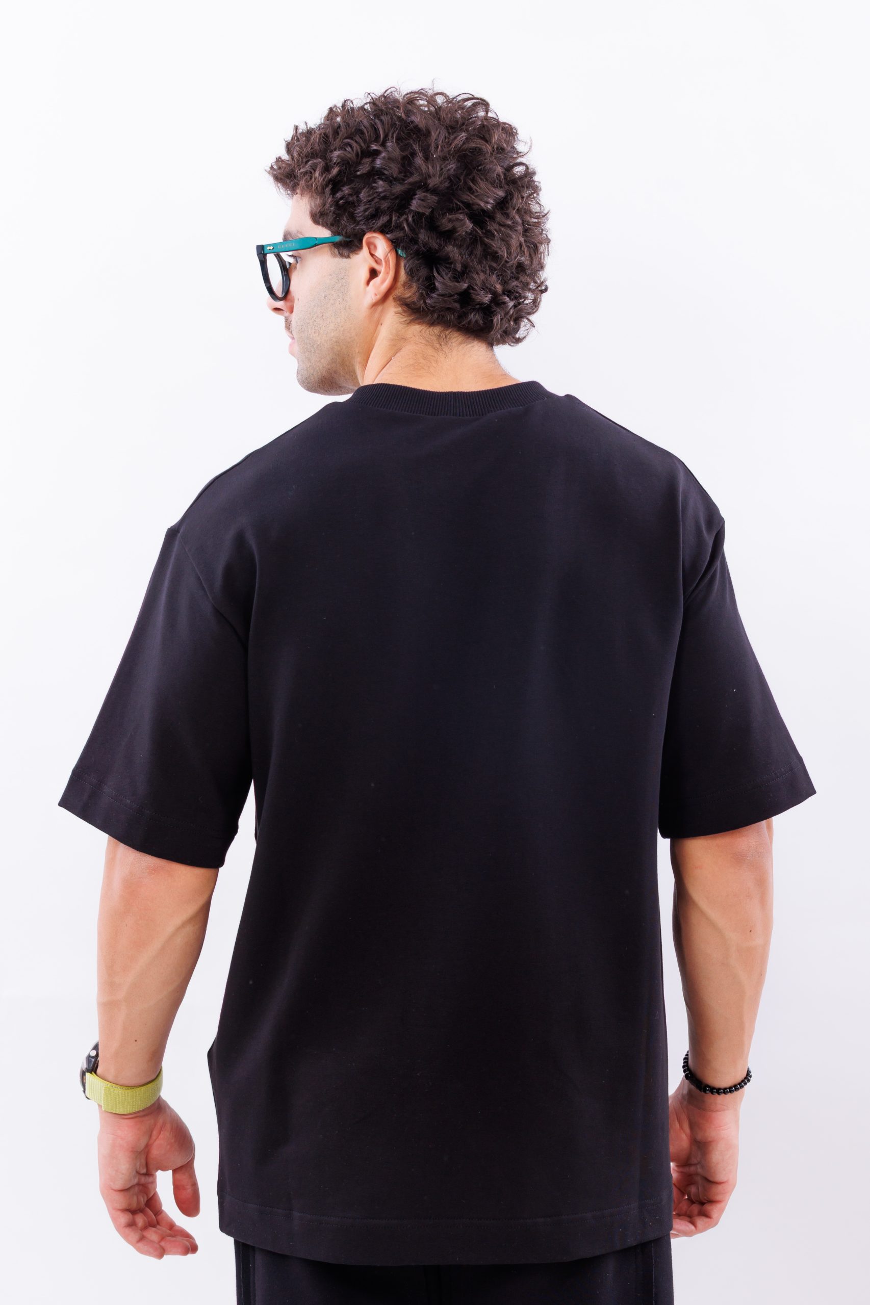 Tricou negru oversize DFRNT signature – imagine 3