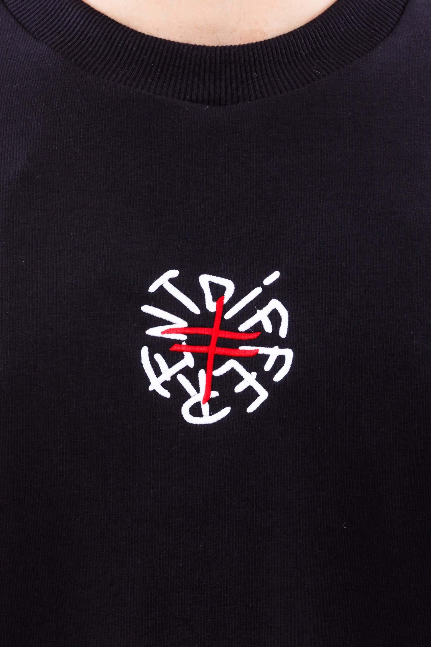 Tricou negru oversize DFRNT signature – imagine 6