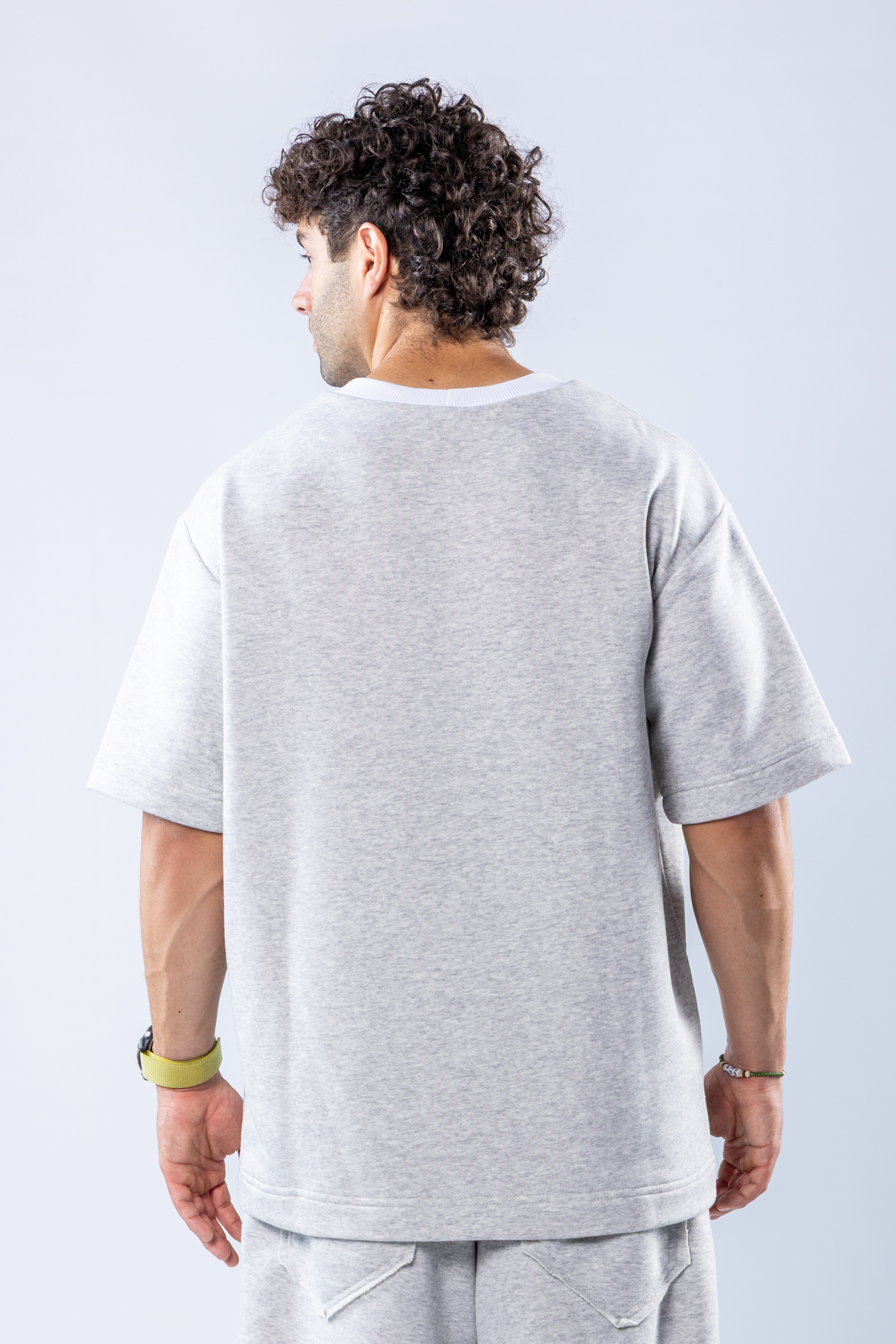 Tricou oversize Gri melanj – imagine 5