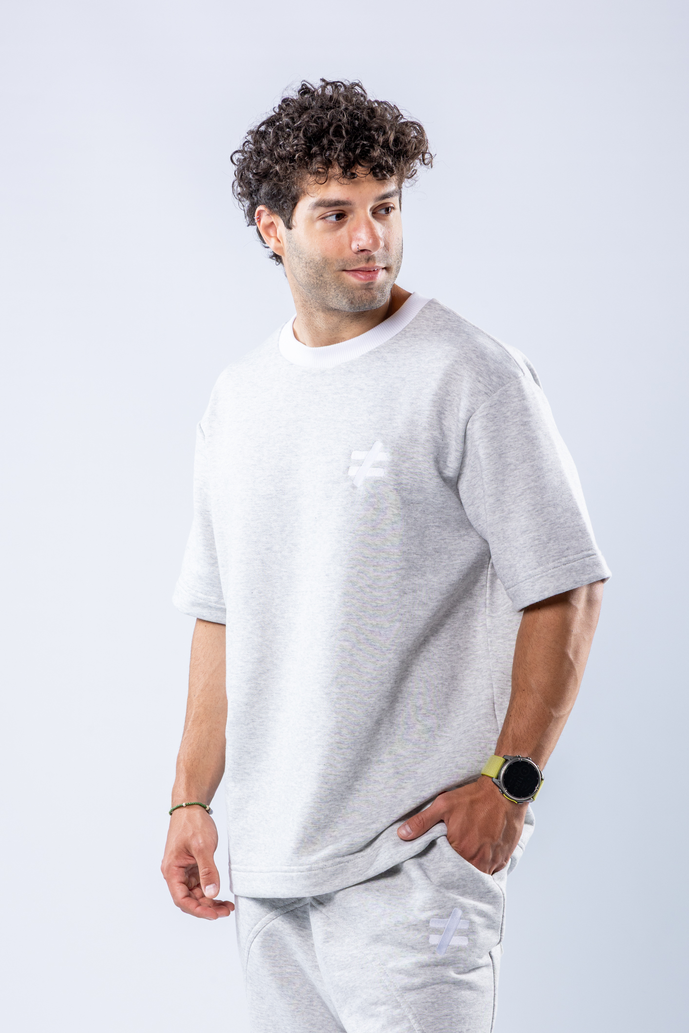 Tricou oversize Gri melanj – imagine 4