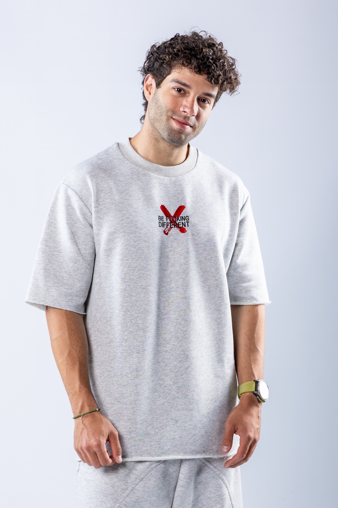 Tricou oversize Gri melanj – imagine 2