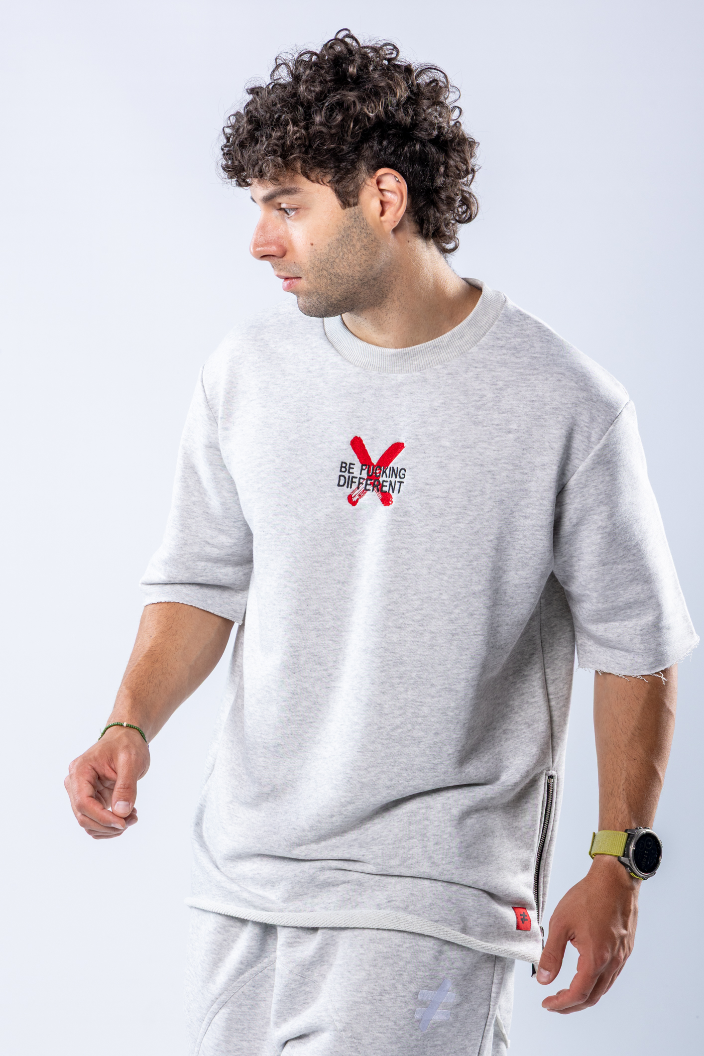 Tricou oversize Gri melanj – imagine 7