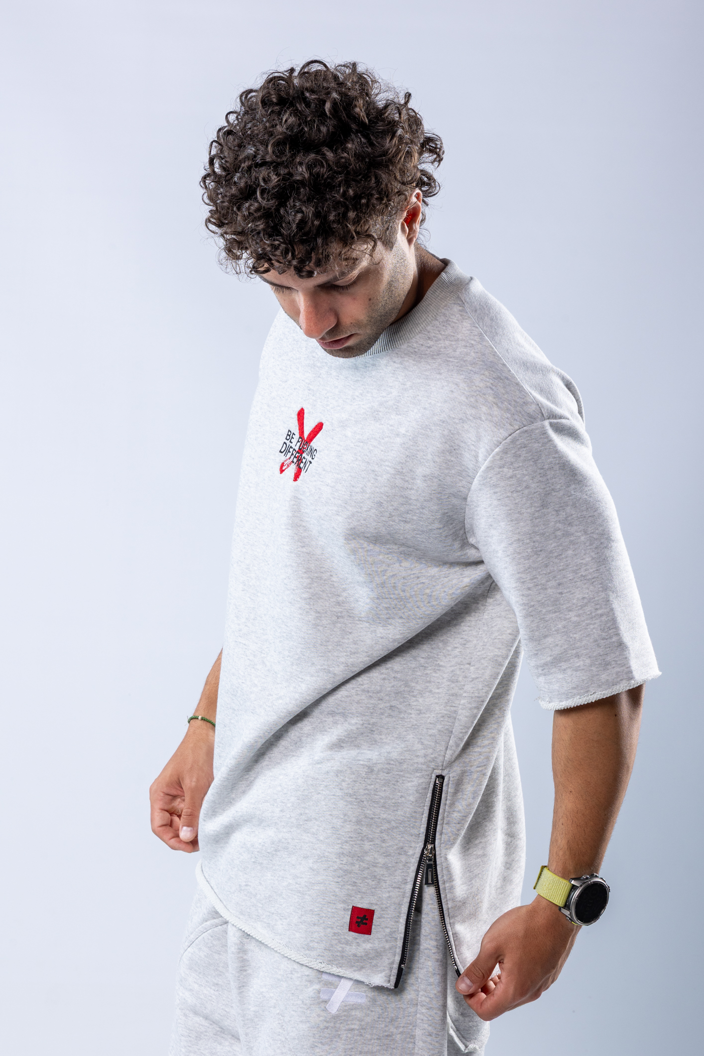 Tricou oversize Gri melanj – imagine 8