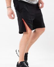 Pantaloni short black red zipper