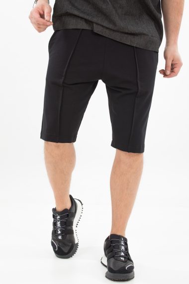 Pantaloni short black slim stripes
