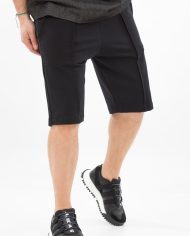 Pantaloni short black slim stripes