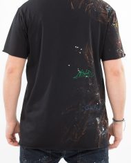 Tricou black painted in half