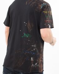 Tricou black painted in half