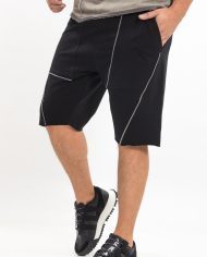 Pantaloni short black zipper effects