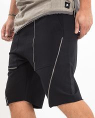 Pantaloni short black zipper effects
