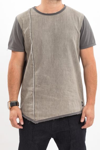 Tricou grey asymmetric cotton