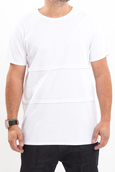 Tricou white on white seams